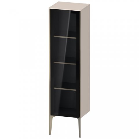 Bild von Duravit XViu XV1367 Halbhochschrank mit Glastür stehend, Anschlag Links, 400x360 mm, Höhe 1330 mm, Farbe (Front/Korpus): Champagner matt/Taupe - XV1367LB191