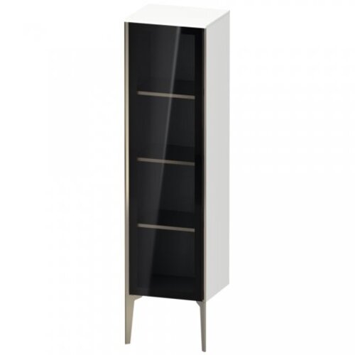 Bild von Duravit XViu XV1367 Halbhochschrank mit Glastür stehend, Anschlag links, 400x360 mm, Höhe 1330 mm, Farbe (Front/Korpus): champagner matt/kastanie dunkel