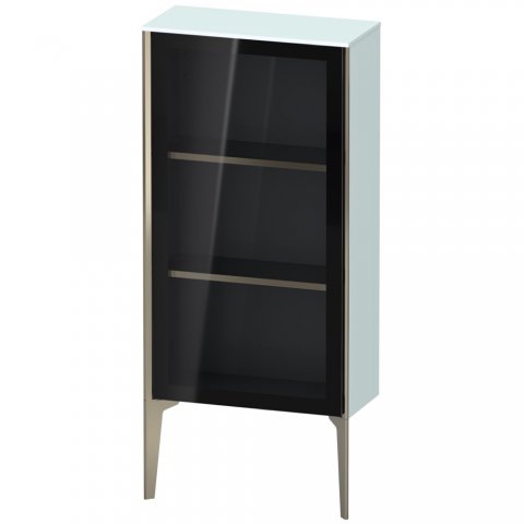 Bild von Duravit XViu XV1361 Halbhochschrank mit Glastür stehend, Anschlag rechts, 500x240 mm, Höhe 890 mm, Farbe (Front/Korpus): champagner matt/lichtblau matt