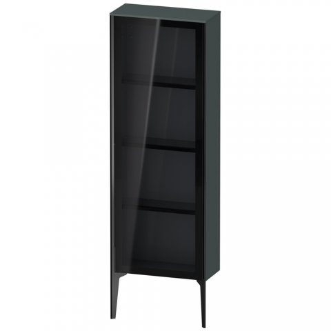 Bild von Duravit XViu XV1366 Halbhochschrank mit Glastür stehend, Anschlag rechts, 500x240 mm, Höhe 1330 mm, Farbe (Front/Korpus): schwarz matt/dolomiti Grey hgl - XV1366RB238