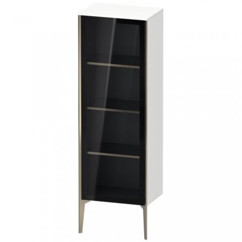 Bild von Duravit XViu XV1368 Halbhochschrank mit Glastür stehend, Anschlag rechts, 500x360 mm, Höhe 1330 mm, Farbe (Front/Korpus): champagner matt/eiche cashmere