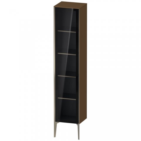 Bild von Duravit XViu XV1375 Hochschrank mit Glastür stehend, Anschlag rechts, 400x360 mm, Höhe 1770 mm, Farbe (Front/Korpus): champagner matt/olive braun hgl.