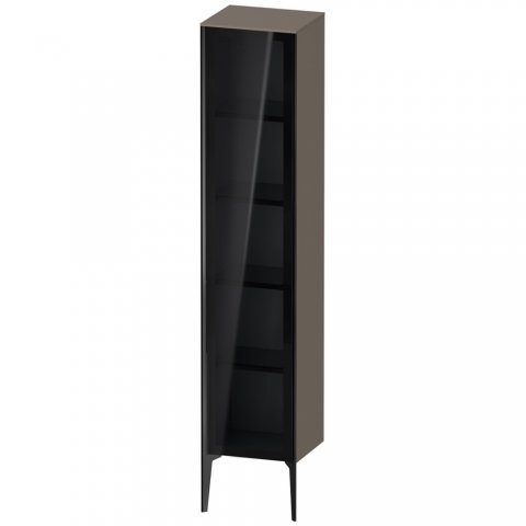 Bild von Duravit XViu XV1375 Hochschrank mit Glastür stehend, Anschlag rechts, 400x360 mm, Höhe 1770 mm, Farbe (Front/Korpus): schwarz matt/Flannel Grey sm. - XV1375RB290