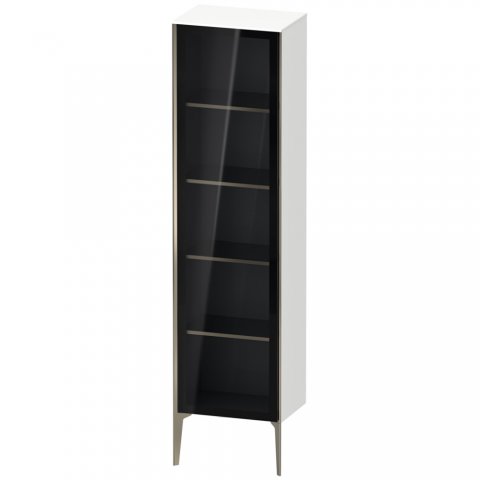 Bild von Duravit XViu XV1376 Hochschrank mit Glastür stehend, Anschlag links, 500x360 mm, Höhe 1770 mm, Farbe (Front/Korpus): champagner matt/pine silver