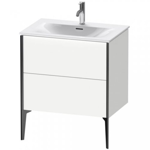Bild von Duravit XViu 4301 Waschtischunterbau stehend, 2 Auszüge, für Waschtisch Viu 234473, 710x480 mm, Farbe (Front/Korpus): schwarz matt/weiß matt - XV43010B218