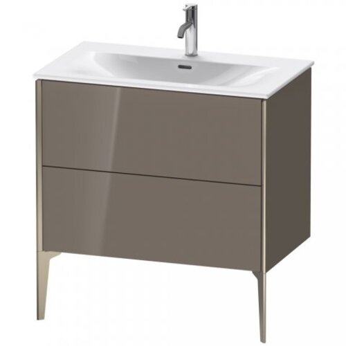 Bild von Duravit XViu 4302 Waschtischunterbau stehend, 2 Auszüge, für Waschtisch Viu 234483, 810x480 mm, Farbe (Front/Korpus): Champagner matt/Flannel Grey hgl. - XV43020B189