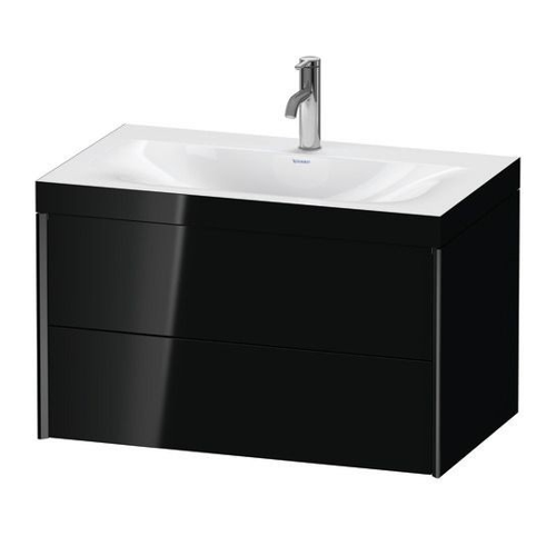 Bild von Duravit XViu c-bonded Set wandhängend Schwarz Hochglanz