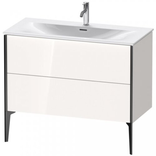 Bild von Duravit XViu 4303 Waschtischunterbau stehend, 2 Auszüge, für Waschtisch Viu 234410, 1010x480 mm, Farbe (Front/Korpus): schwarz matt/weiß Hochglanz. - XV43030B222