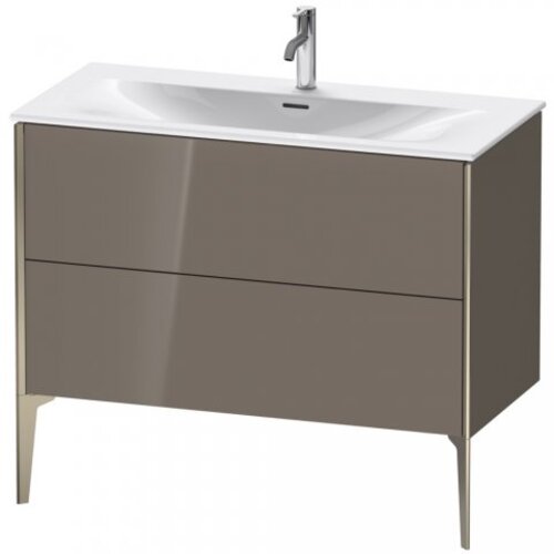 Bild von Duravit XViu 4303 Waschtischunterbau stehend, 2 Auszüge, für Waschtisch Viu 234410, 1010x480 mm, Farbe (Front/Korpus): Champagner matt/Flannel Grey hgl. - XV43030B189