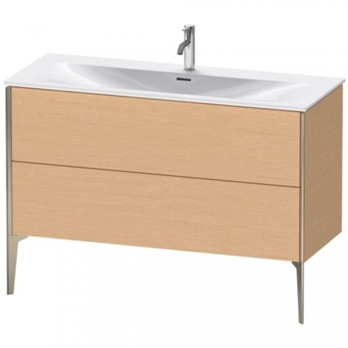 Bild von Duravit XViu 4304 Waschtischunterbau stehend, 2 Auszüge, für Waschtisch Viu 234412, 1210x480 mm, Farbe (Front/Korpus): champagner matt/eiche gebürstet