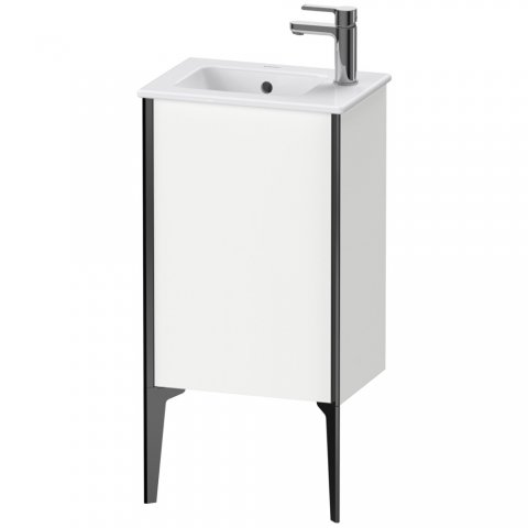 Bild von Duravit XViu 4480L Waschtischunterbau stehend, 1 Tür Anschlag Links, für Waschtisch ME by Starck 072343, 410x290 mm, Farbe (Front/Korpus): schwarz matt/weiß matt - XV4480LB218