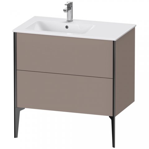 Bild von Duravit XViu 4486 Waschtischunterbau stehend, 2 Auszüge, für Waschtisch ME by Starck 234583 Becken Links, 810x480 mm, Farbe (Front/Korpus): schwarz matt/Basalt matt - XV44860B243