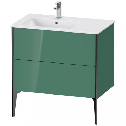 Bild von Duravit XViu 4486 Waschtischunterbau stehend, 2 Auszüge, für Waschtisch ME by Starck 234583 Becken links, 810x480 mm, Farbe (Front/Korpus): schwarz matt/jade hochglanz