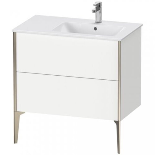 Bild von Duravit XViu 4487 Waschtischunterbau stehend, 2 Auszüge, für Waschtisch ME by Starck 234683 Becken rechts, 810x480 mm, Farbe (Front/Korpus): champagner matt/eiche cashmere