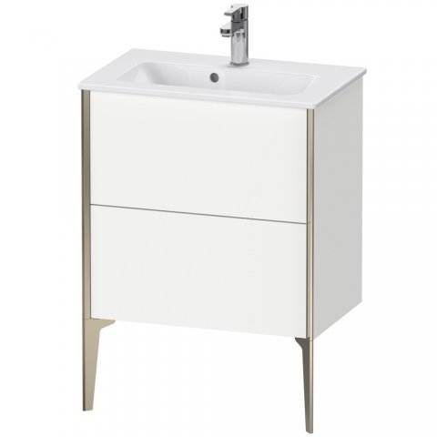 Bild von Duravit XViu 4488 Waschtischunterbau stehend Compact, 2 Auszüge, für Waschtisch ME by Starck 234263, 610x390 mm, Farbe (Front/Korpus): Champagner matt/mediter. Eiche - XV44880B171