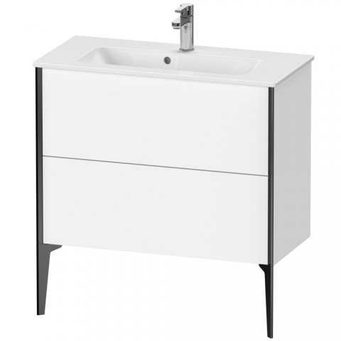 Bild von Duravit XViu 4489 Waschtischunterbau stehend Compact, 2 Auszüge, für Waschtisch ME by Starck 234283, 810x390 mm, Farbe (Front/Korpus): schwarz matt/weiß matt - XV44890B218