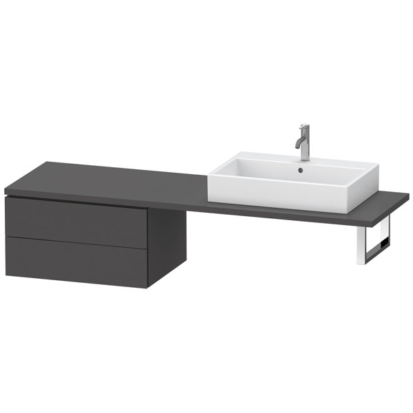 Bild von Duravit L-Cube Unterschrank für Konsole, Breite 720mm, Tiefe 547mm, 2 Schubkästen, LC585904949, Farbe: Graphit Matt Dekor