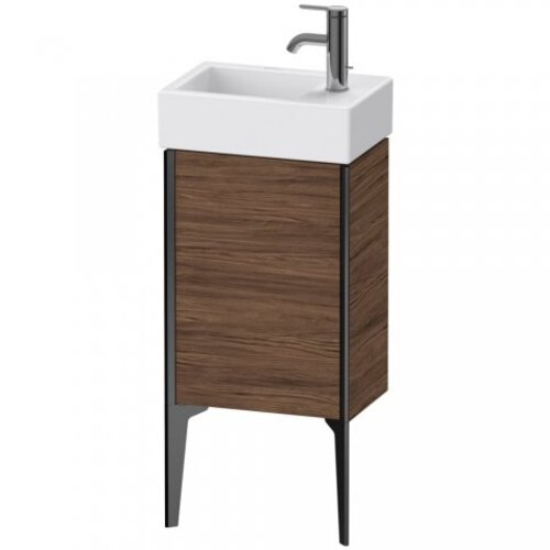 Bild von Duravit XViu 4530L Waschtischunterbau stehend, 1 Tür Anschlag Links, für Waschtisch Vero Air 072438, 364x234 mm, Farbe (Front/Korpus): schwarz matt/nussbaum dunkel - XV4530LB221