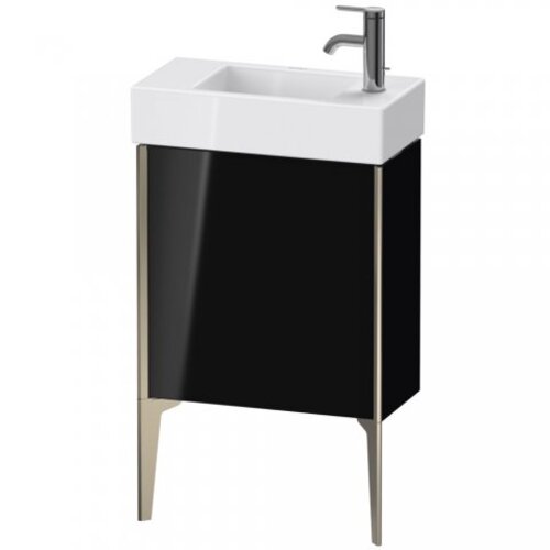 Bild von Duravit XViu 4532R Waschtischunterbau stehend, 1 Tür Anschlag rechts, für Waschtisch Vero Air 072450, 484x234 mm, Farbe (Front/Korpus): Champagner matt/schwarz Hochglanz - XV4532RB140
