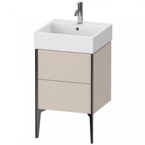 Bild von Duravit XViu 4533 Waschtischunterbau stehend, 2 Auszüge, für Waschtisch Vero Air 235050, 484x454 mm, Farbe (Front/Korpus): schwarz matt/Taupe - XV45330B291