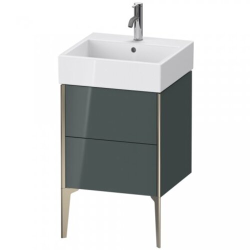 Bild von Duravit XViu 4533 Waschtischunterbau stehend, 2 Auszüge, für Waschtisch Vero Air 235050, 484x454 mm, Farbe (Front/Korpus): Champagner matt/dolomiti Grey hgl - XV45330B138