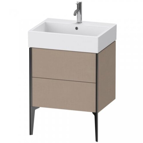 Bild von Duravit XViu 4534 Waschtischunterbau stehend, 2 Auszüge, für Waschtisch Vero Air 235060, 584x454 mm, Farbe (Front/Korpus): schwarz matt/leinen - XV45340B275