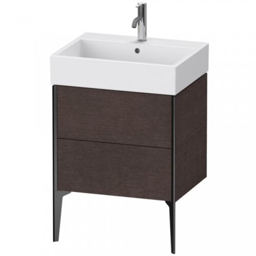 Bild von Duravit XViu 4534 Waschtischunterbau stehend, 2 Auszüge, für Waschtisch Vero Air 235060, 584x454 mm, Farbe (Front/Korpus): schwarz matt/Eiche dunkel Geb. - XV45340B272
