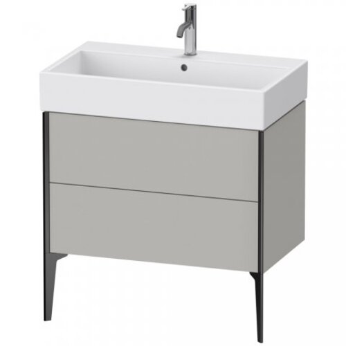 Bild von Duravit XViu 4536 Waschtischunterbau stehend, 2 Auszüge, für Waschtisch Vero Air 235080, 784x454 mm, Farbe (Front/Korpus): schwarz matt/betongrau matt - XV45360B207