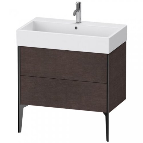 Bild von Duravit XViu 4536 Waschtischunterbau stehend, 2 Auszüge, für Waschtisch Vero Air 235080, 784x454 mm, Farbe (Front/Korpus): schwarz matt/Eiche dunkel Geb. - XV45360B272
