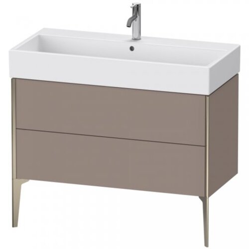 Bild von Duravit XViu 4537 Waschtischunterbau stehend, 2 Auszüge, für Waschtisch Vero Air 235010, 984x454 mm, Farbe (Front/Korpus): Champagner matt/Basalt matt - XV45370B143