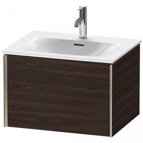 Bild von Duravit XViu 4032 Waschtischunterbau wandhängend, 1 Auszug, für Waschtisch Viu 234463, 610x480 mm, Farbe (Front/Korpus): Champagner matt/nussbaum gebürstet - XV40320B169