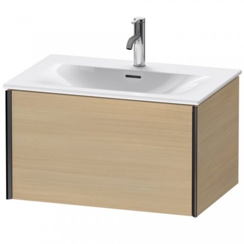 Bild von Duravit XViu 4033 Waschtischunterbau wandhängend, 1 Auszug, für Waschtisch Viu 234473, 710x480 mm, Farbe (Front/Korpus): schwarz matt/mediter. Eiche - XV40330B271