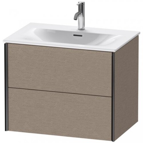 Bild von Durait XViu 4133 Waschtischunterbau wandhängend, 2 Schubkästen, für Waschtisch Viu 234473, 710x480 mm, Farbe (Front/Korpus): schwarz matt/eiche cashmere