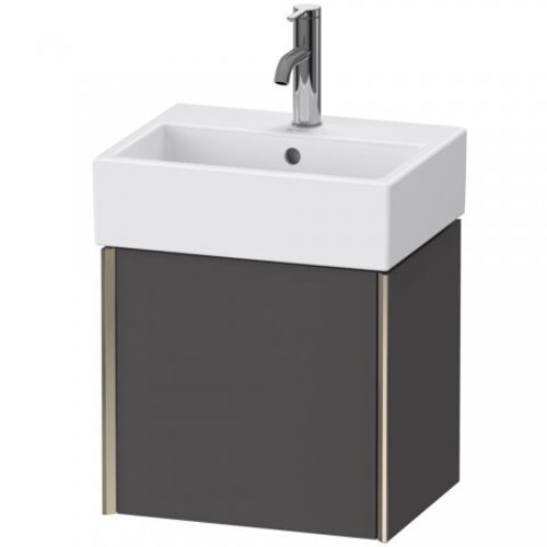 Bild von Duravit XViu 4231 Waschtischunterbau wandhängend, 1 Tür Anschlag rechts, für Waschtisch Vero Air 072445, 434x334 mm, Farbe (Front/Korpus): Champagner matt/Graphit matt - XV4231RB149