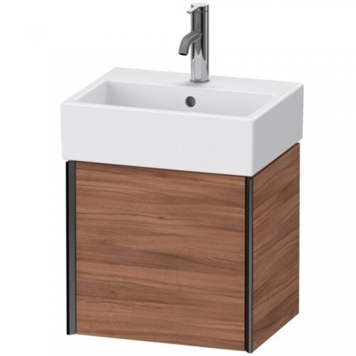 Bild von Duravit XViu 4231 Waschtischunterbau wandhängend, 1 Tür Anschlag Links, für Waschtisch Vero Air 072445, 434x334 mm, Farbe (Front/Korpus): schwarz matt/nussbaum Natur - XV4231LB279
