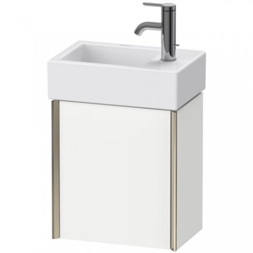Bild von Duravit XViu 4230L Waschtischunterbau wandhängend, 1 Tür Anschlag Links, für Waschtisch Vero Air 072438, 364x234 mm, Farbe (Front/Korpus): weiß matt/Champagner matt - XV4230LB118