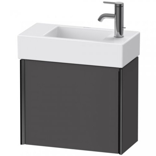 Bild von Duravit XViu 4232L Waschtischunterbau wandhängend, 1 Tür Anschlag Links, für Waschtisch Vero Air 072450, 484x234 mm, Farbe (Front/Korpus): schwarz matt/Graphit matt - XV4232LB249