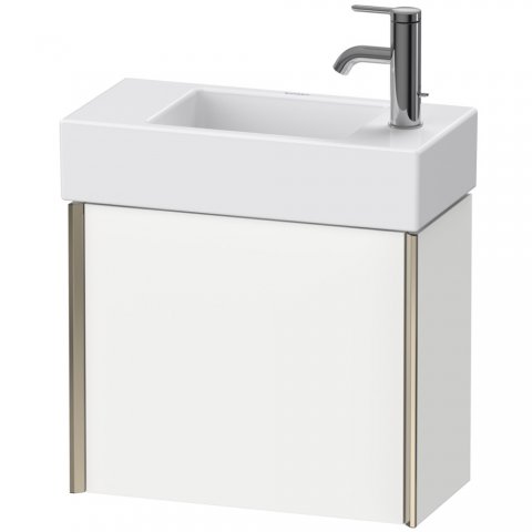 Bild von Duravit XViu 4232R Waschtischunterbau wandhängend, 1 Tür Anschlag rechts, für Waschtisch Vero Air 072450, 484x234 mm, Farbe (Front/Korpus): schwarz matt/tess. kirschbaum