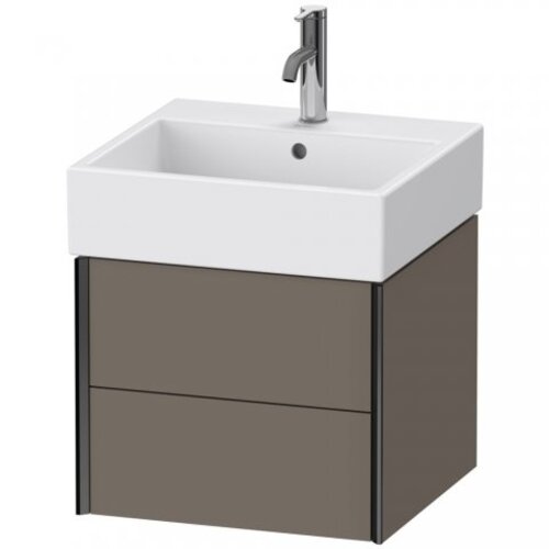 Bild von Duravit XViu 4333 Waschtischunterbau wandhängend, 2 Schubkästen, für Waschtisch Vero Air 235050, 484x454 mm, Farbe (Front/Korpus): schwarz matt/Flannel Grey sm. - XV43330B290