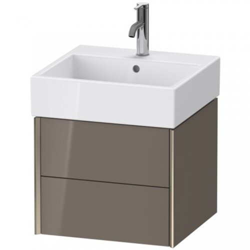 Bild von Duravit XViu 4333 Waschtischunterbau wandhängend, 2 Schubkästen, für Waschtisch Vero Air 235050, 484x454 mm, Farbe (Front/Korpus): Champagner matt/Flannel Grey hgl. - XV43330B189