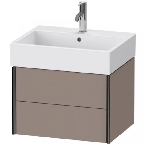 Bild von Duravit XViu 4334 Waschtischunterbau wandhängend, 2 Schubkästen, für Waschtisch Vero Air 235060, 584x454 mm, Farbe (Front/Korpus): schwarz matt/Basalt matt - XV43340B243