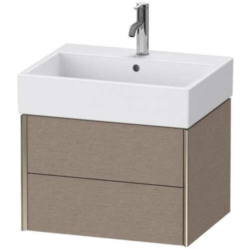 Bild von Duravit XViu 4334 Waschtischunterbau wandhängend, 2 Schubkästen, für Waschtisch Vero Air 235060, 584x454 mm, Farbe (Front/Korpus): champagner matt/eiche cashmere