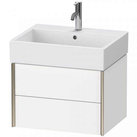 Bild von Duravit XViu 4334 Waschtischunterbau wandhängend, 2 Schubkästen, für Waschtisch Vero Air 235060, 584x454 mm, Farbe (Front/Korpus): schwarz matt/stone blue hgl.