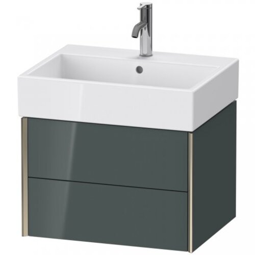 Bild von Duravit XViu 4334 Waschtischunterbau wandhängend, 2 Schubkästen, für Waschtisch Vero Air 235060, 584x454 mm, Farbe (Front/Korpus): Champagner matt/dolomiti Grey hgl - XV43340B138