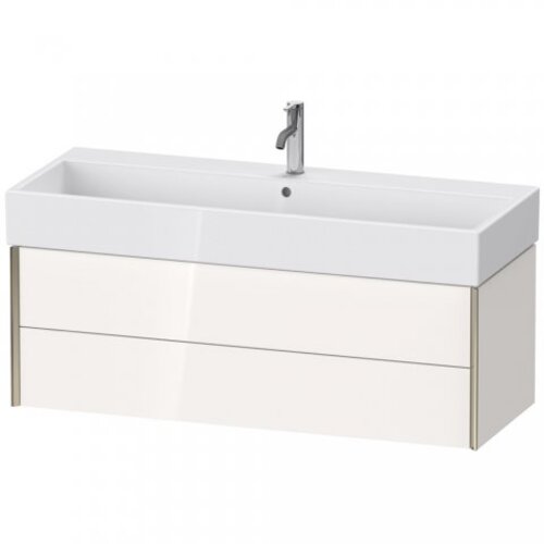 Bild von Duravit XViu 4338 Waschtischunterbau wandhängend, 2 Schubkästen, für Waschtisch Vero Air 235012, 1184x454 mm, Farbe (Front/Korpus): Champagner matt/weiß Hochglanz. - XV43380B122