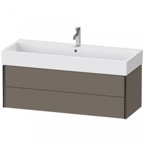 Bild von Duravit XViu 4338 Waschtischunterbau wandhängend, 2 Schubkästen, für Waschtisch Vero Air 235012, 1184x454 mm, Farbe (Front/Korpus): schwarz matt/Flannel Grey sm. - XV43380B290