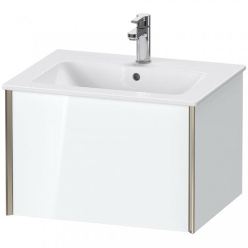Bild von Duravit XViu 4025 Waschtischunterbau wandhängend, 1 Auszug, für Waschtisch ME by Starck 233663, 610x480 mm, Farbe (Front/Korpus): Champagner matt/weiß hgl. - XV40250B185