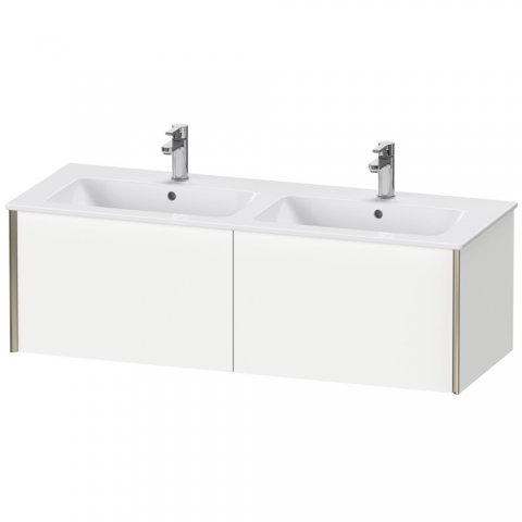 Bild von Duravit XViu 4029 Waschtischunterbau wandhängend, 2 Auszüge, für Doppelwaschtisch ME by Starck 233613, 1280x480 mm, Farbe (Front/Korpus): schwarz matt/apricot pearl hgl.