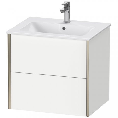 Bild von Duravit XViu 4125 Waschtischunterbau wandhängend, 2 Schubkästen, für Waschtisch Me by Starck 233663, 610x480 mm, Farbe (Front/Korpus): schwarz matt/Eiche dunkel Geb. - XV41250B272