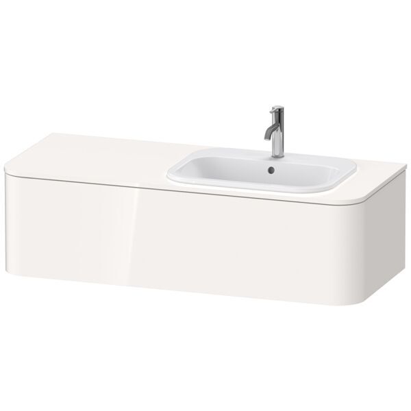 Bild von Duravit Happy D.2 Plus Waschtischunterbau für Konsole wandhängend, 1300x550 mm, 1 Auszug, für Einbaubecken Position rechts, Farbe (Front/Korpus): graphit supermatt